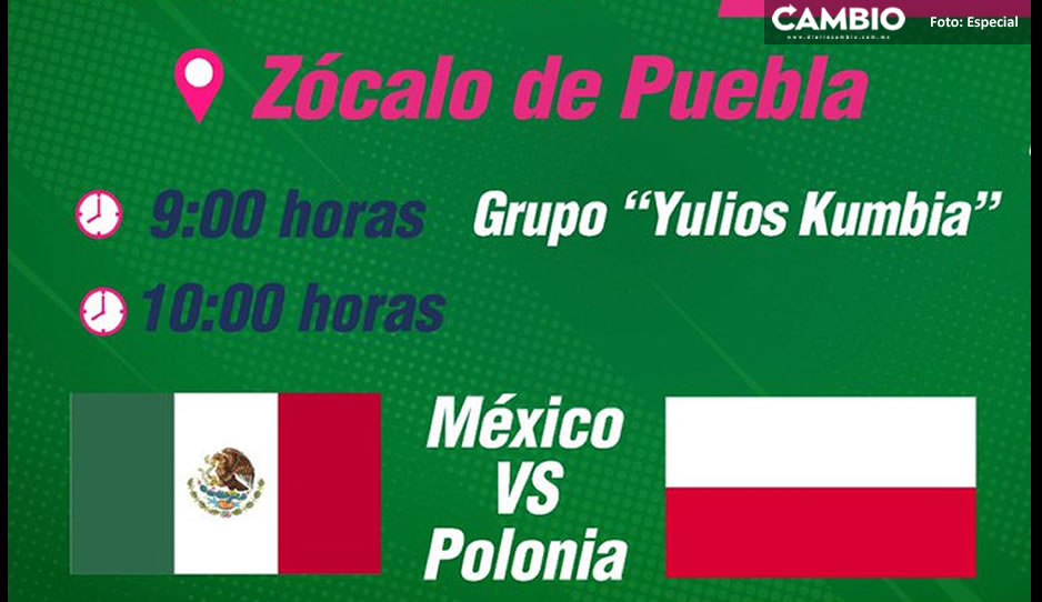 Con show musical; 22 de noviembre, Ayuntamiento transmitirá México vs Polonia en el Zócalo