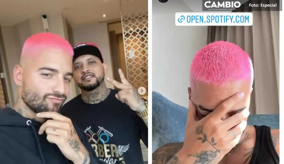 Maluma se une a la moda de Nodal: barbero mexicano le tiñe el cabello a rosa