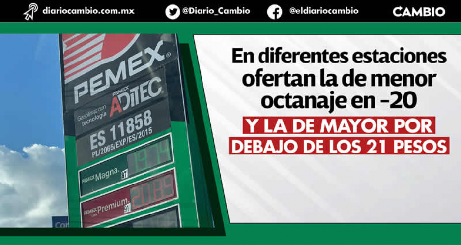Gasolineras de Puebla tienen precios más baratos de lo que anuncia la CRE