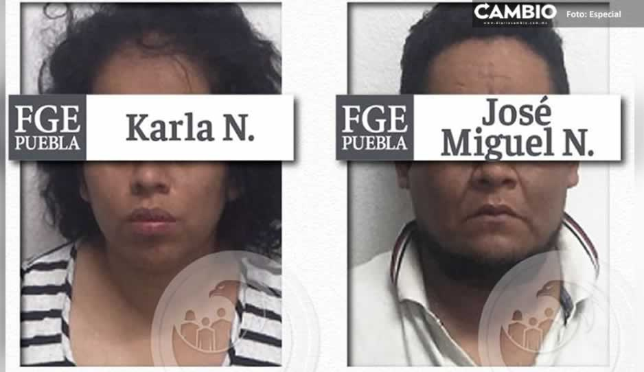 Karla y José se van a la cárcel por extorsionar a médico y atacar a policías en Puebla