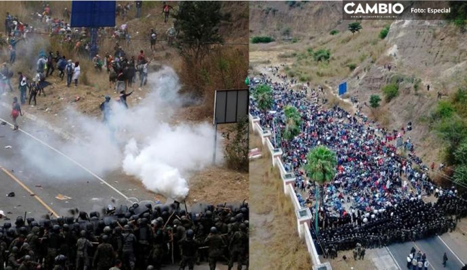 Con golpes y gas lacrimógeno, Guatemala frena caravana migrante