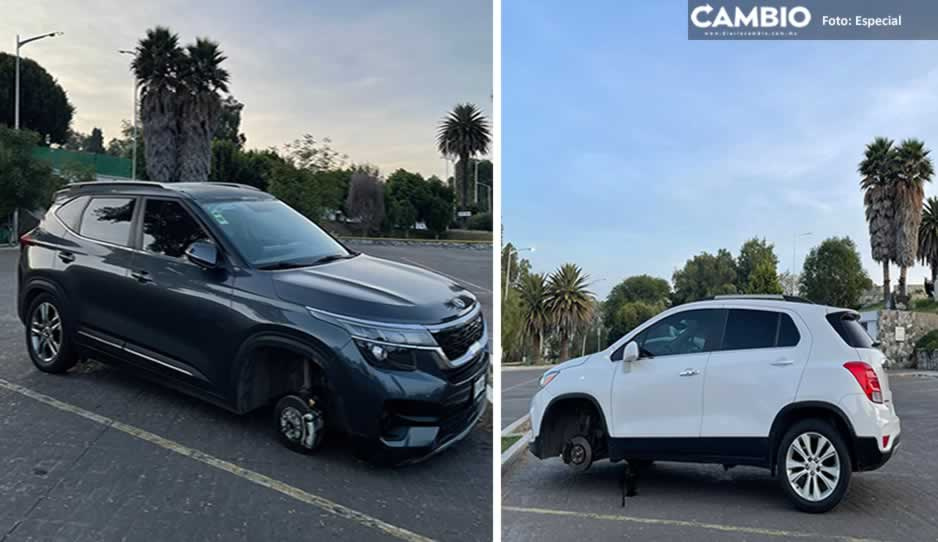 ¡Cuidado! Runners dejan su camioneta en estacionamiento de Los Fuertes y les roban las llantas