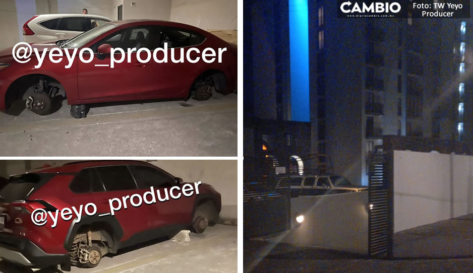¡Amargo despertar! Se roban 10 llantas en edificio de La Noria