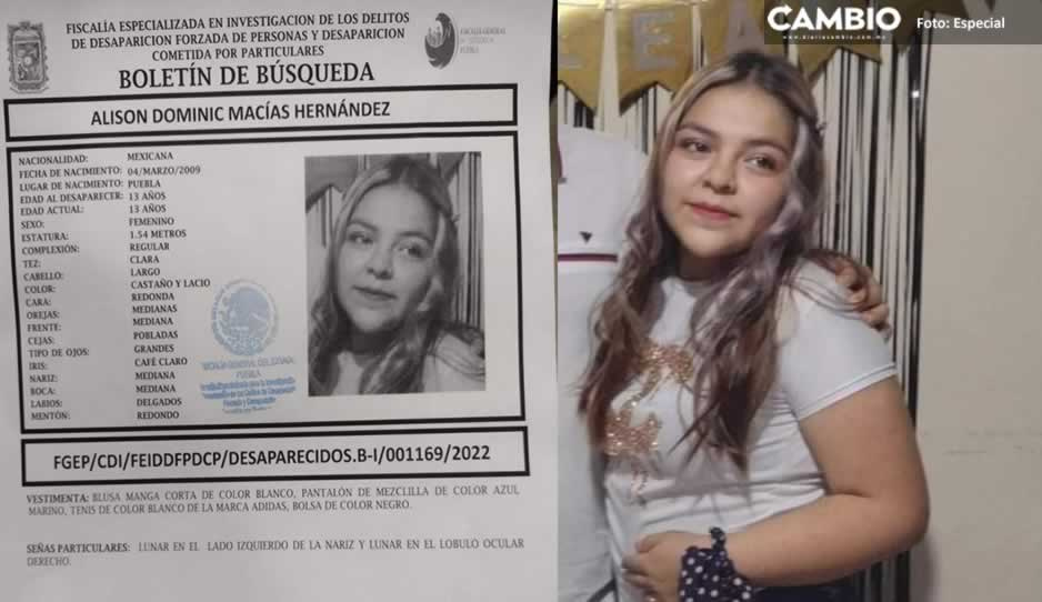 Desaparece Alison Dominic Macías de 13 años en San Jorge ¡ayuda a localizarla!