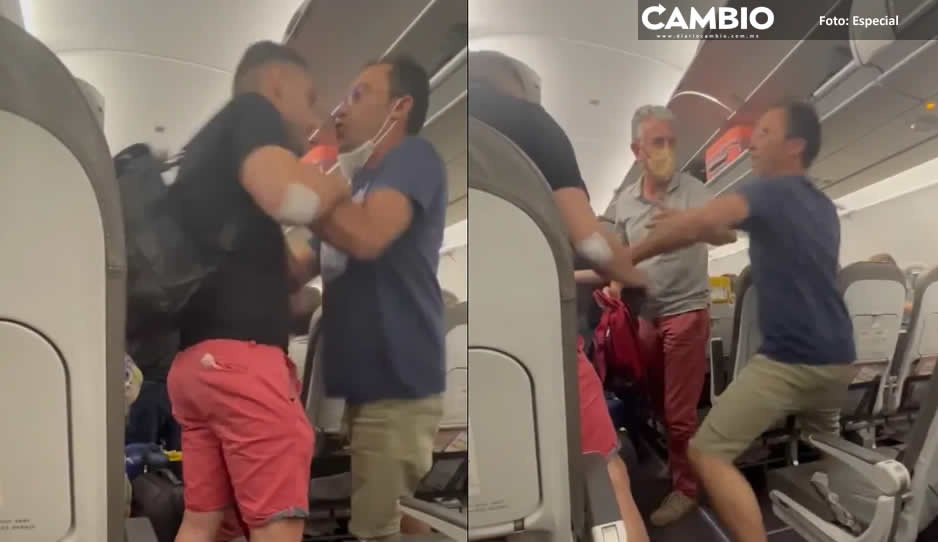 ¡Tremenda pelea! Pasajeros se agarran a golpes en el avión por una maleta (VIDEO)