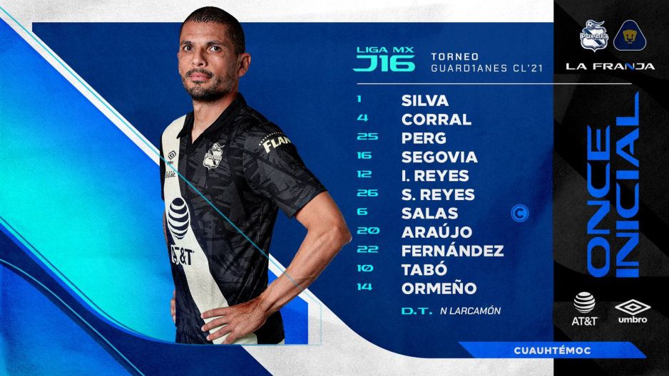 Con este XI recibe a su afición el poderoso Puebla para enfrentar a Pumas