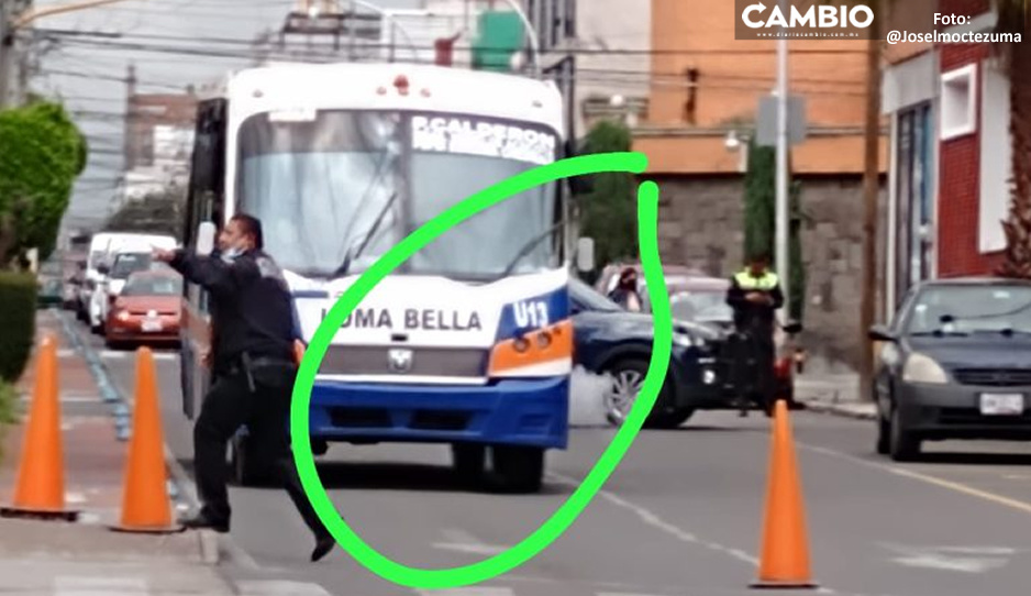 ¡Vaya peligro! Ruta Loma Bella sufre fuga de gas con todo y pasajeros (VIDEO)
