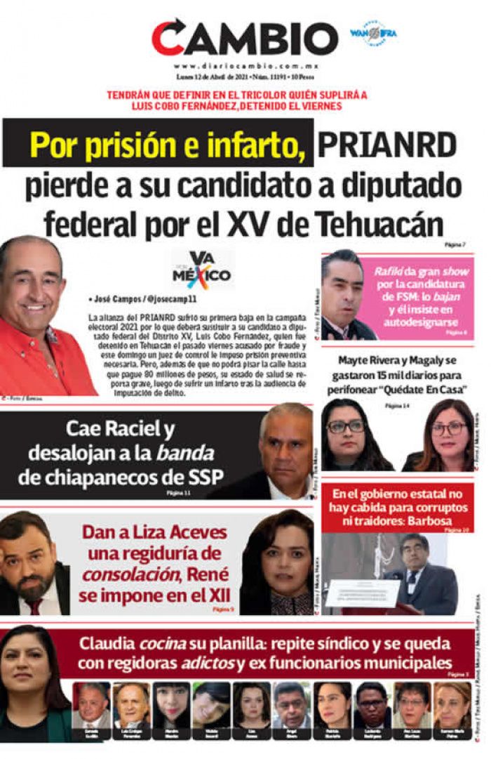 Por prisión e infarto, PRIANRD pierde a su candidato a diputado federal por el XV de Tehuacán