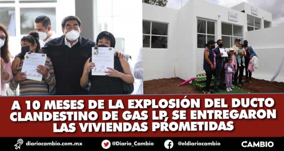 Entrega Barbosa 50 casas a familias afectadas por explosión en San Pablo Xochimehuacan  (VIDEO)