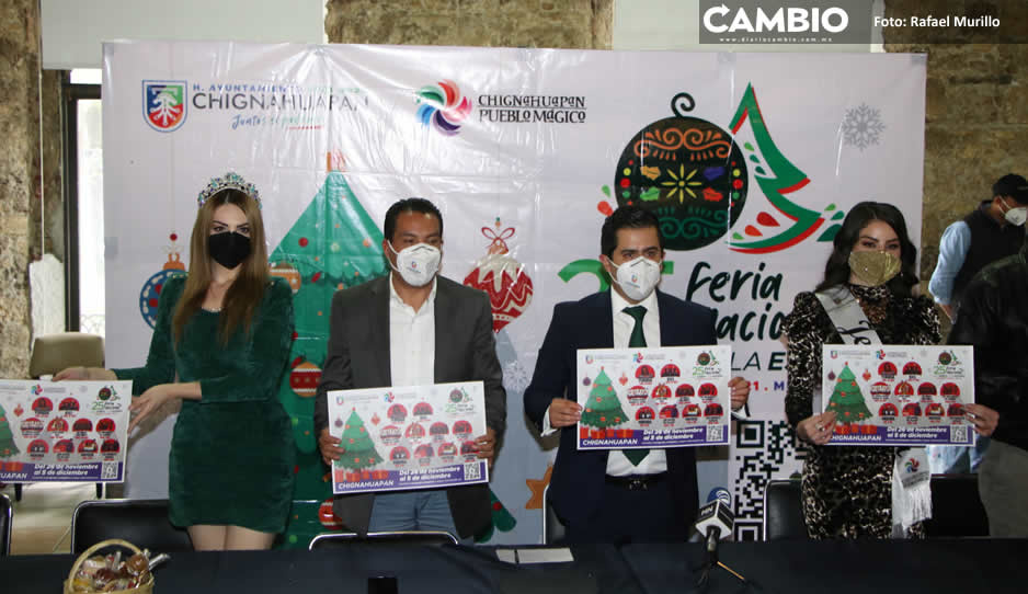Lorenzo Rivera presenta Feria del Árbol y la Esfera en Chignahuapan; habrá conciertos (FOTOS Y VIDEO)