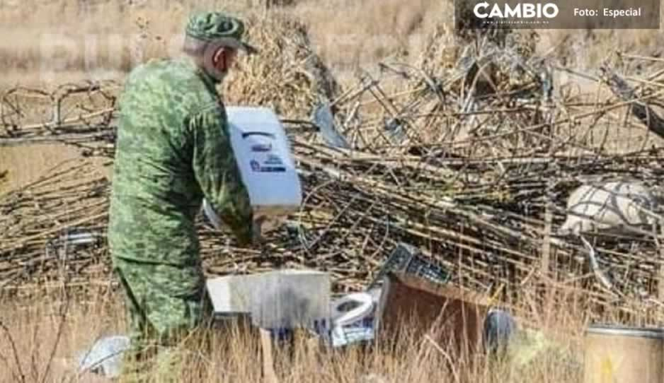 Sedena destruye pirotecnia encontrada en vivienda tras explosión en Zacatepec 
