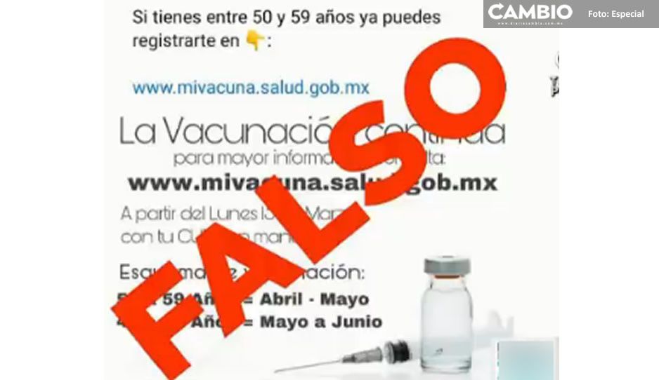 Fake News: SSa desmiente registro para vacunar a personas de 50 a 59 años