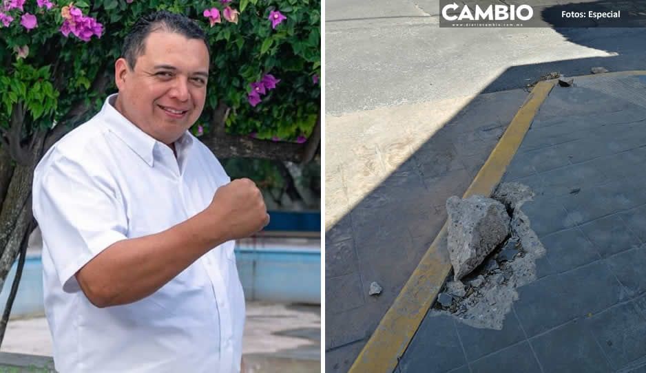 Ni seis meses duró en buen estado la calle que construyó Artemio Caballero para llegar a su casa