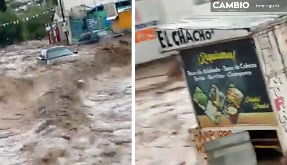 VIDEO: Lluvia provoca caos en Nogales; autos son arrastrados por la corriente