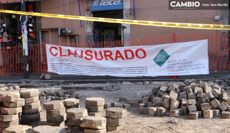 Gobierno estatal clausura obras del Ayuntamiento en el Centro Histórico por incumplir con el decreto (FOTOS y VIDEO)