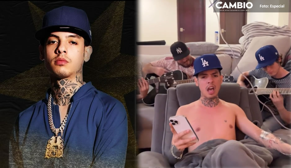 Natanael Cano sorprende al cantar nuevo corrido con sonda, tras accidente en moto (VIDEO)