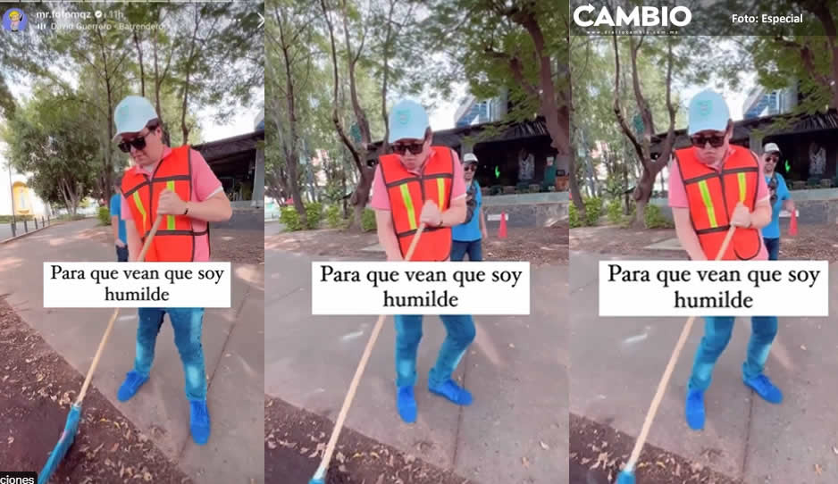 ¡Uy que castigo! Así barre Fofo Márquez las hojas en parque de Guadalajara para no pisar la cárcel