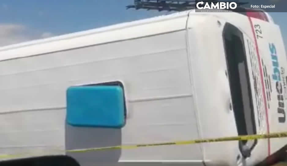 Autobús termina volcado en Guanajuato; se reportan 2 muertos y 14 lesionados (VIDEO)