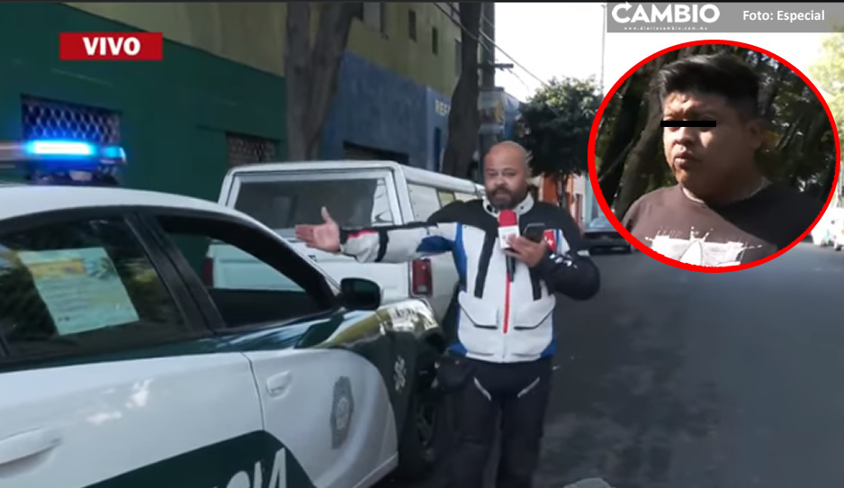 VIDEO: Policía borracho golpea a reportero de Televisa en plena transmisión en vivo
