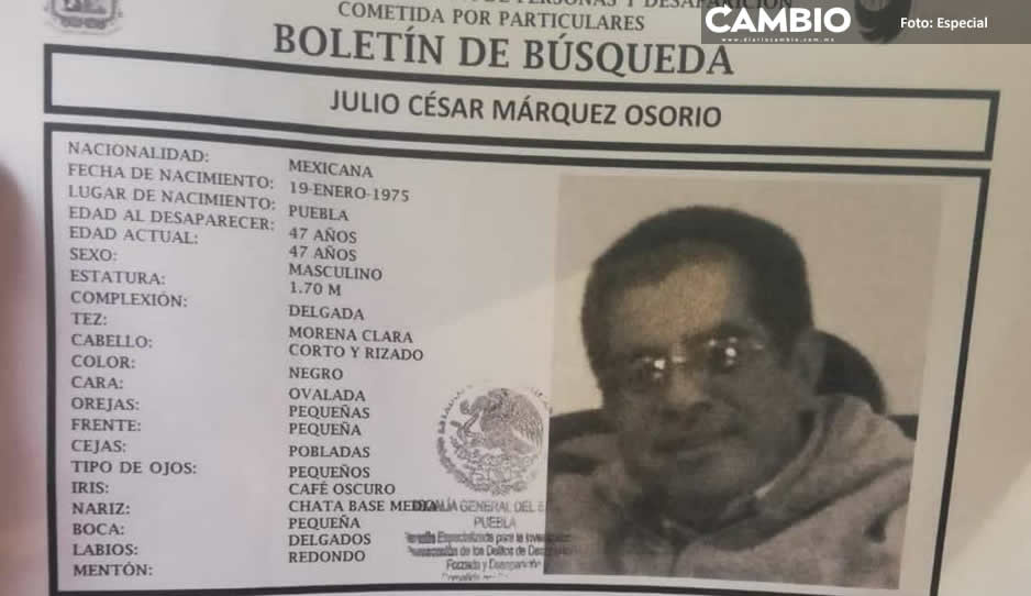 Julio César Márquez se encuentra desaparecido ¡Ayuda a localizarlo!