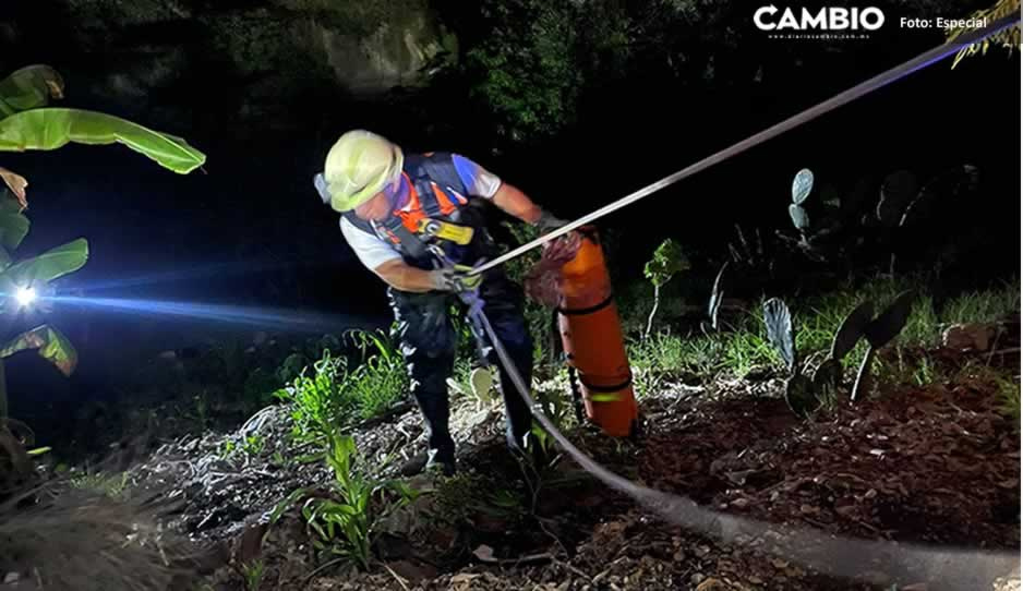 Poblano cae al fondo de una barranca y sobrevive de milagro, en la Joaquín Colombres