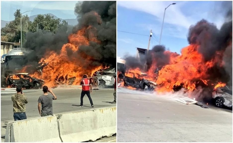 Fuerte explosión en la México-Puebla tras choque de torton vs varios automóviles; suman 15 los muertos (FOTOS y VIDEO)