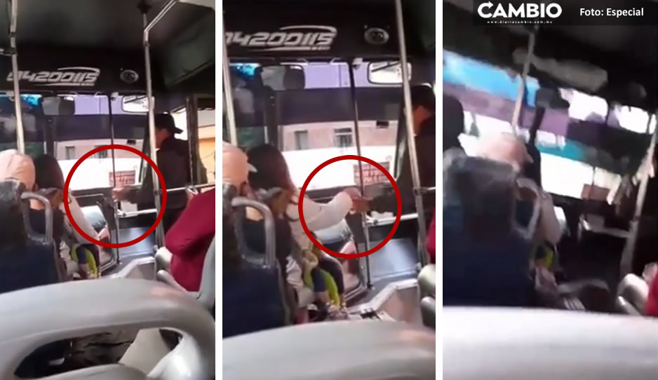 ¡Es el colmo! Captan a chofer de microbús cheleando mientras lleva pasaje a bordo (VIDEO)