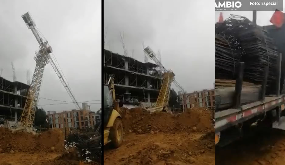 IMPACTANTE VIDEO: Grúa se desploma y cae sobre trabajadores
