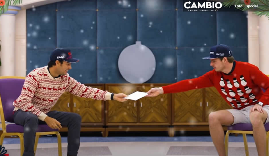 VIDEO: Así fue el divertido intercambio navideño entre Checo Pérez y Max Vertappen