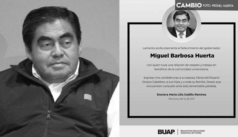BUAP lamenta el fallecimiento de Barbosa