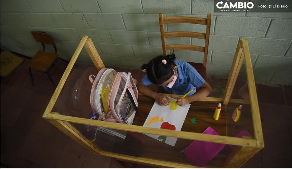 Papá crea pupitre antiCovid para proteger a su hija por regreso a clases presenciales