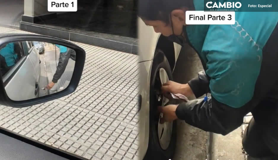 ¿Te ayudo?: Sorprende a ladrón intentando robar la llanta de su coche y lo enfrenta (VIDEO)