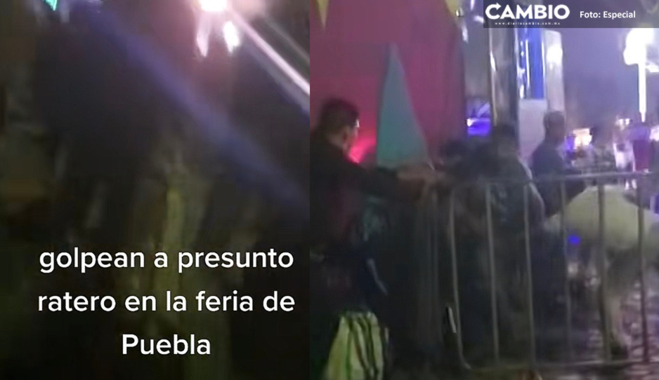 VIDEO: Así agarraron a presunto ladrón de celulares durante Panteón Rococó en la Feria de Puebla