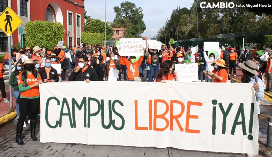 A dos meses de la toma de UDLAP, estudiantes exigen otra vez que liberen el campus (FOTOS)