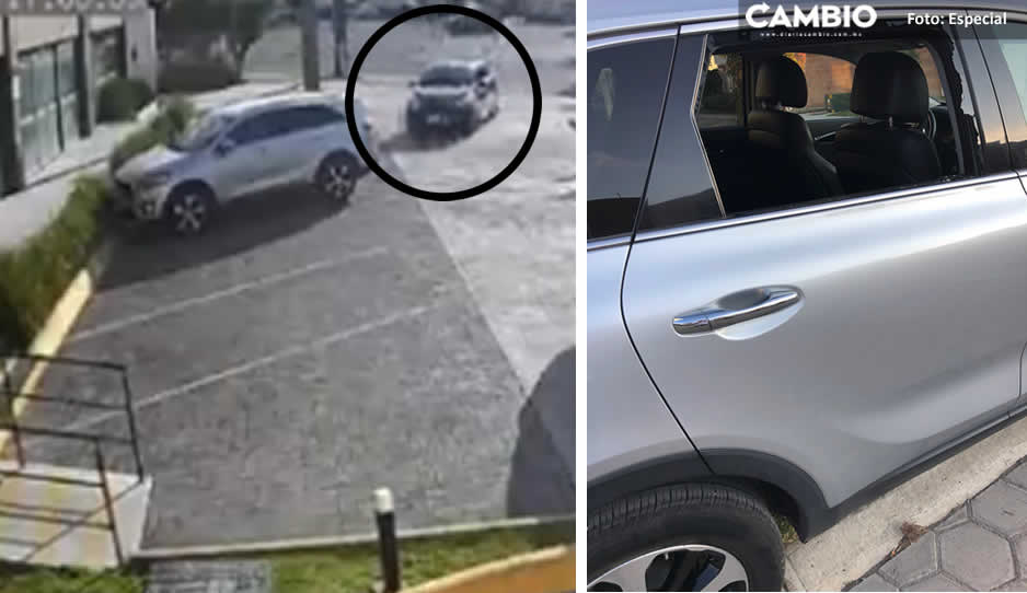 VIDEO: En minutos, dan cristalazo a auto y roban una laptop en Plaza Mesón