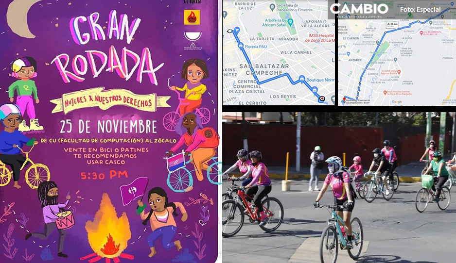 ¡Saca tu bicicleta! Poblanas rodarán por el Día Internacional de la Eliminación de la Violencia vs la Mujer