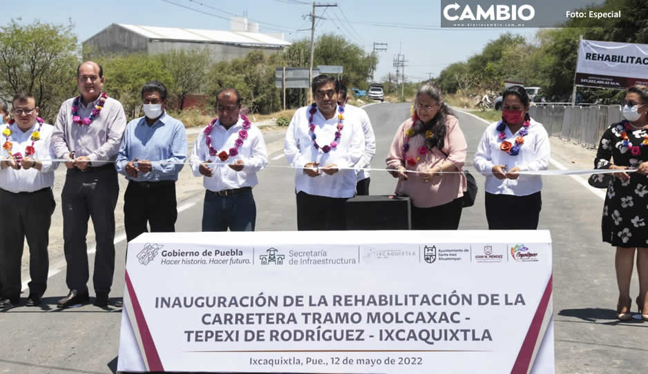MBH inauguró rehabilitación de la carretera Molcaxac-Tepexi de Rodríguez–Ixcaquixtla (FOTOS Y VIDEO)