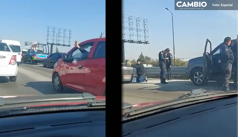 Fuerte movilización policiaca sobre el Periférico Ecológico; localizan camioneta con reporte de robo (VIDEO)