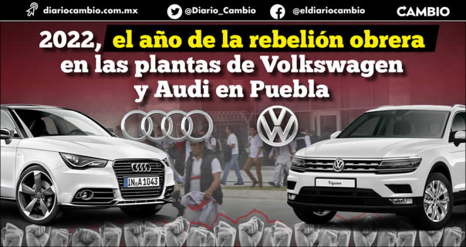 2022, el año de la rebelión obrera en las plantas de Volkswagen y Audi en Puebla