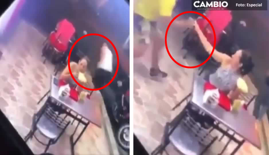 ¡Cuál miedo! Mujer no deja de comer pizza durante asalto; su pareja huye del lugar (VIDEO)