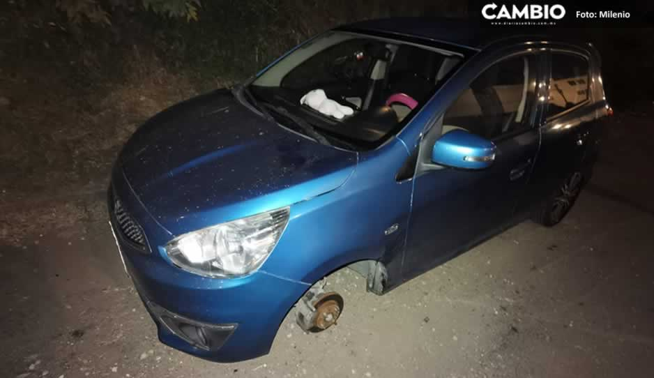 ¡Delincuencia imparable! Dan cristalazo y roban llantas a auto estacionado en La Margarita