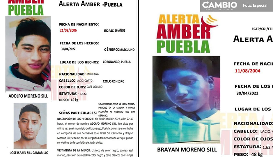 Activan Alerta Amber, a nueve días de la desaparición de tres hermanos en  Coronango