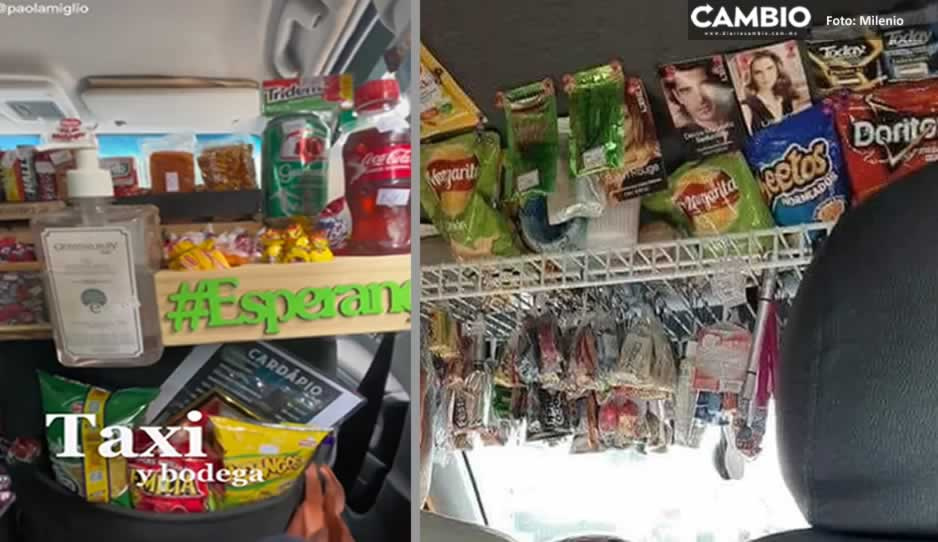 ¡Tiene de todo! Así es el taxi que parece Oxxo por dentro (VIDEO)