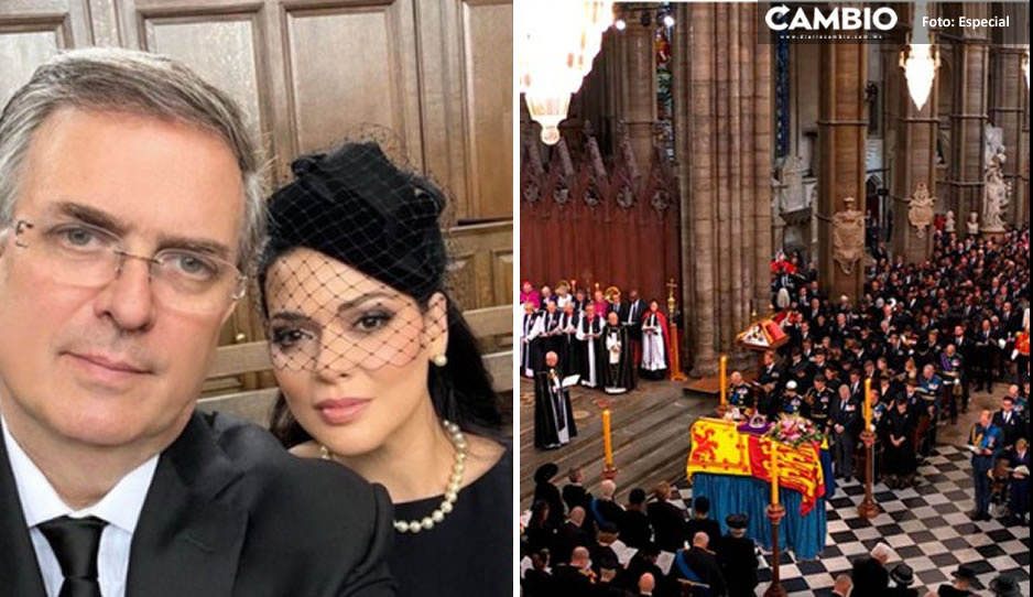 Marcelo Ebrard desata fuertes críticas; se tomó selfie con su esposa en pleno funeral de Estado de la reina Isabel II