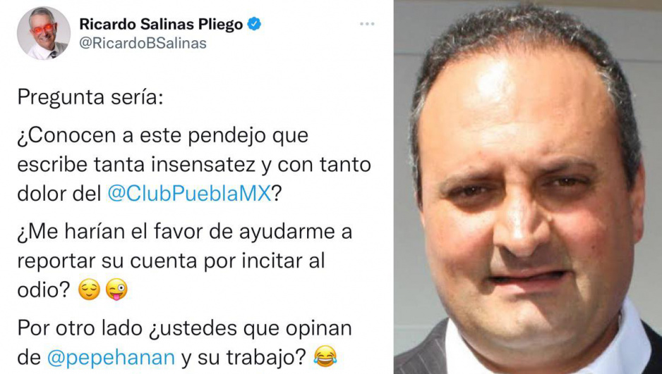Tras victoria del Puebla y pase a la liguilla, arremete Salinas Pliego vs Pepe Hanan