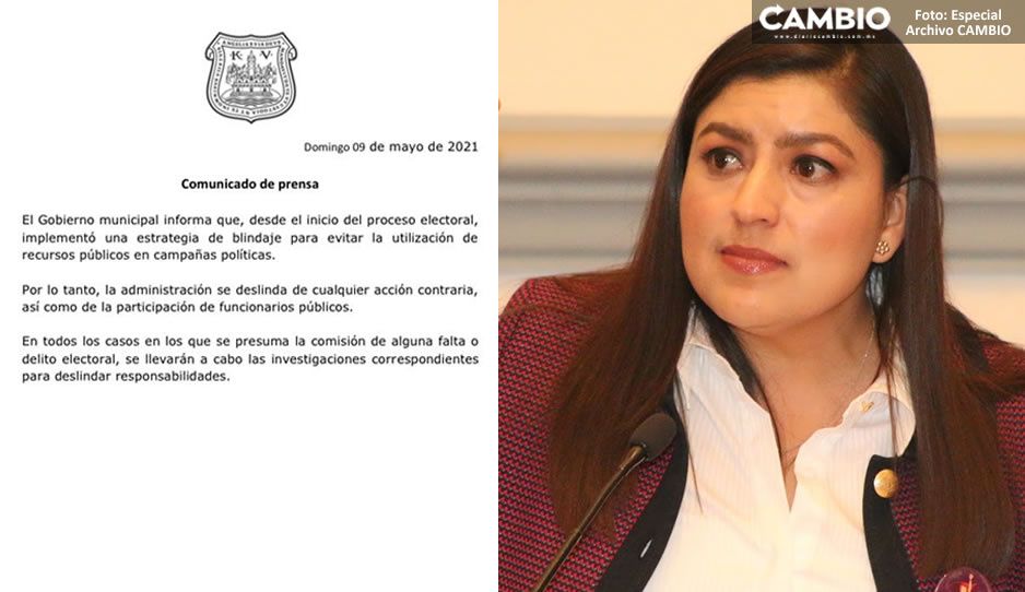 Ayuntamiento de Puebla se deslinda de apoyar la campaña de Claudia Rivera