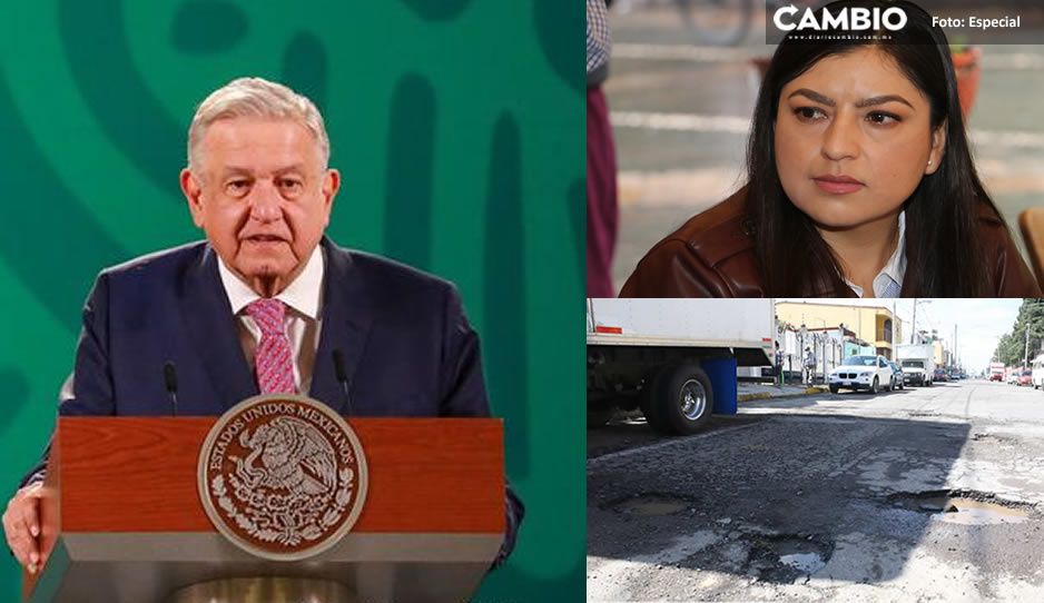 AMLO corregirá la plana a Claudia, incluirá a Puebla  en un programa para rehabilitar baches (VIDEO)