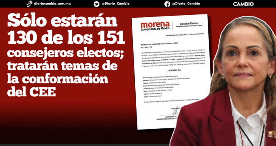 Morena Puebla convoca a consejeros a reunión la próxima semana, pero sólo invita a barbosistas