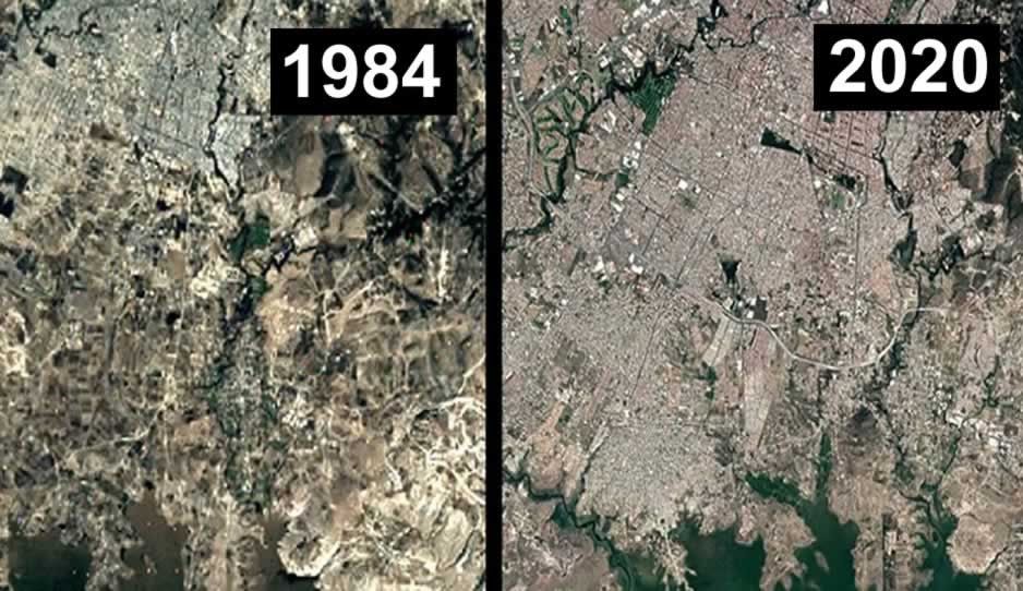 Con FOTOS satelitales, Google muestra la transformación de Puebla en 36 años