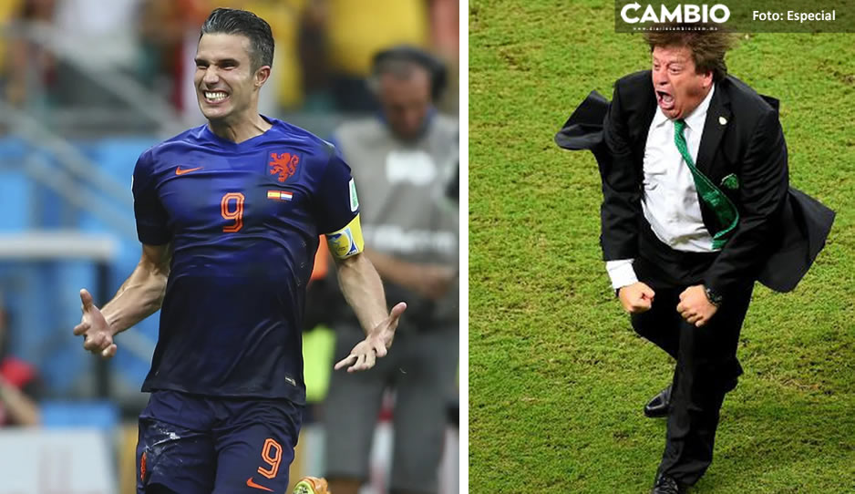 Recuerdan el día en el que el Piojo Herrera casi se golpea con Robin Van Persie en Brasil 2014 (VIDEO)